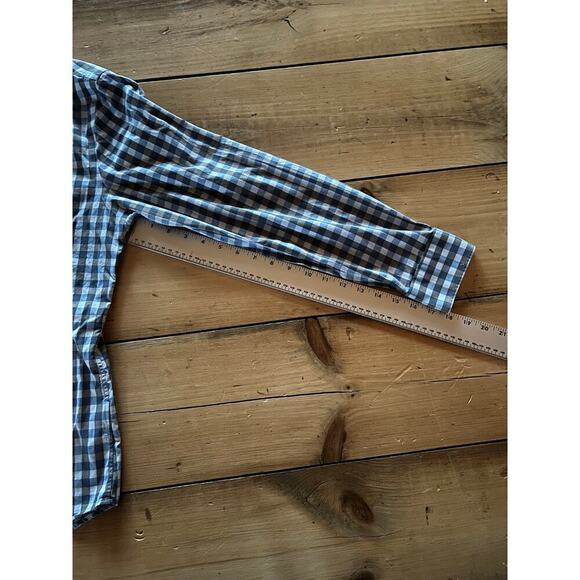 Calibrate Men's Non-Iron Button Down Plaid Shirt. Trim Fit. Blue.Size 15 (32-33) - Picture 6 of 6